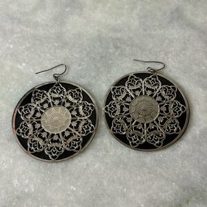 Silver and black earrings $7 add on